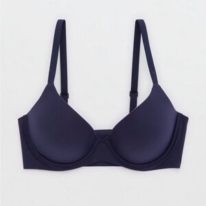 Aerie Smoothez Navy Blue Push Up Plunge Bra Size 36B NWT